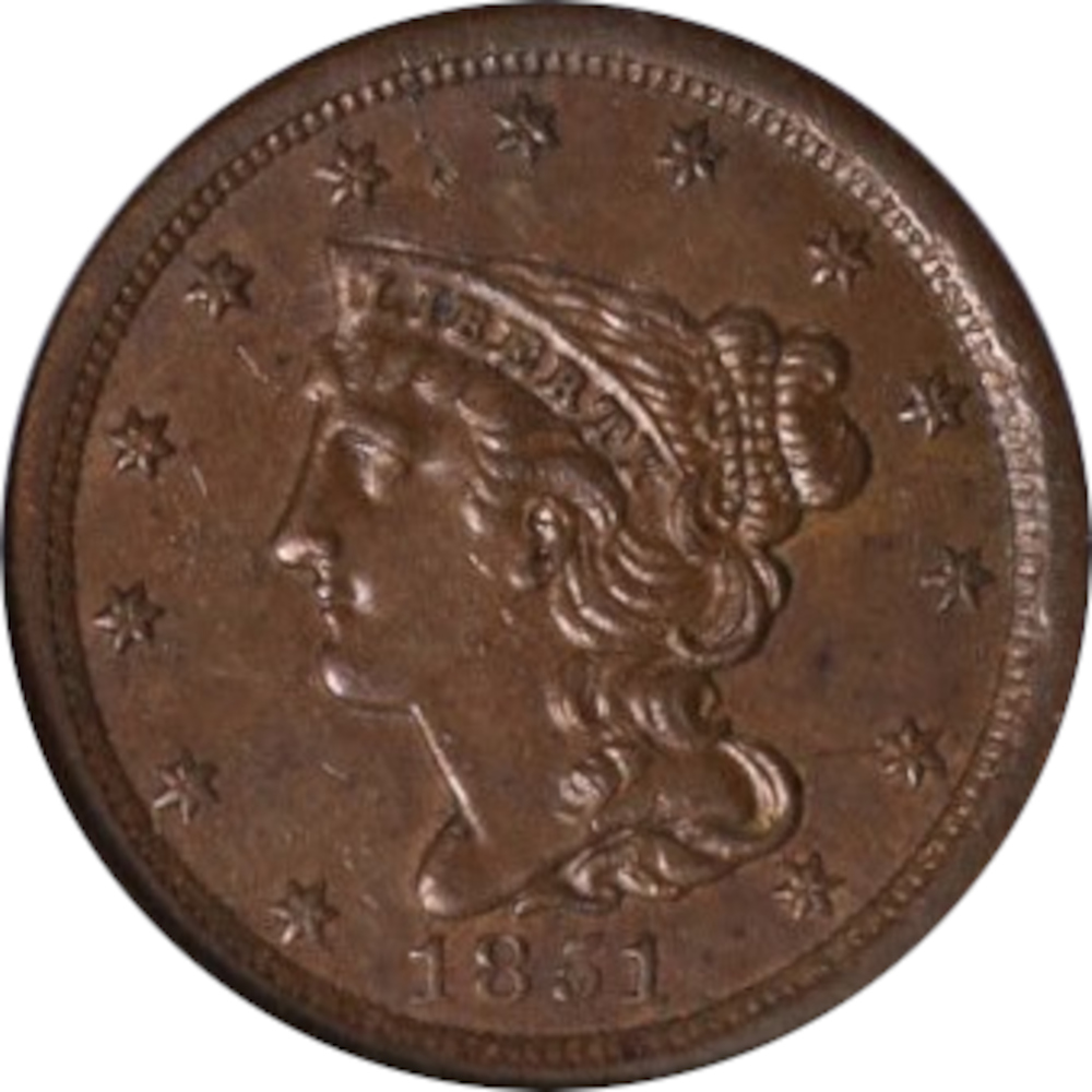 1851-1/2c--Braided-Hair-Half-Cent-#3